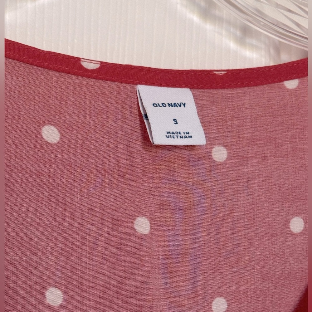 Old Navy Pink Polka Dot Spring Summer Cottagecore Blouse, Small, NWT - Picture 5 of 5